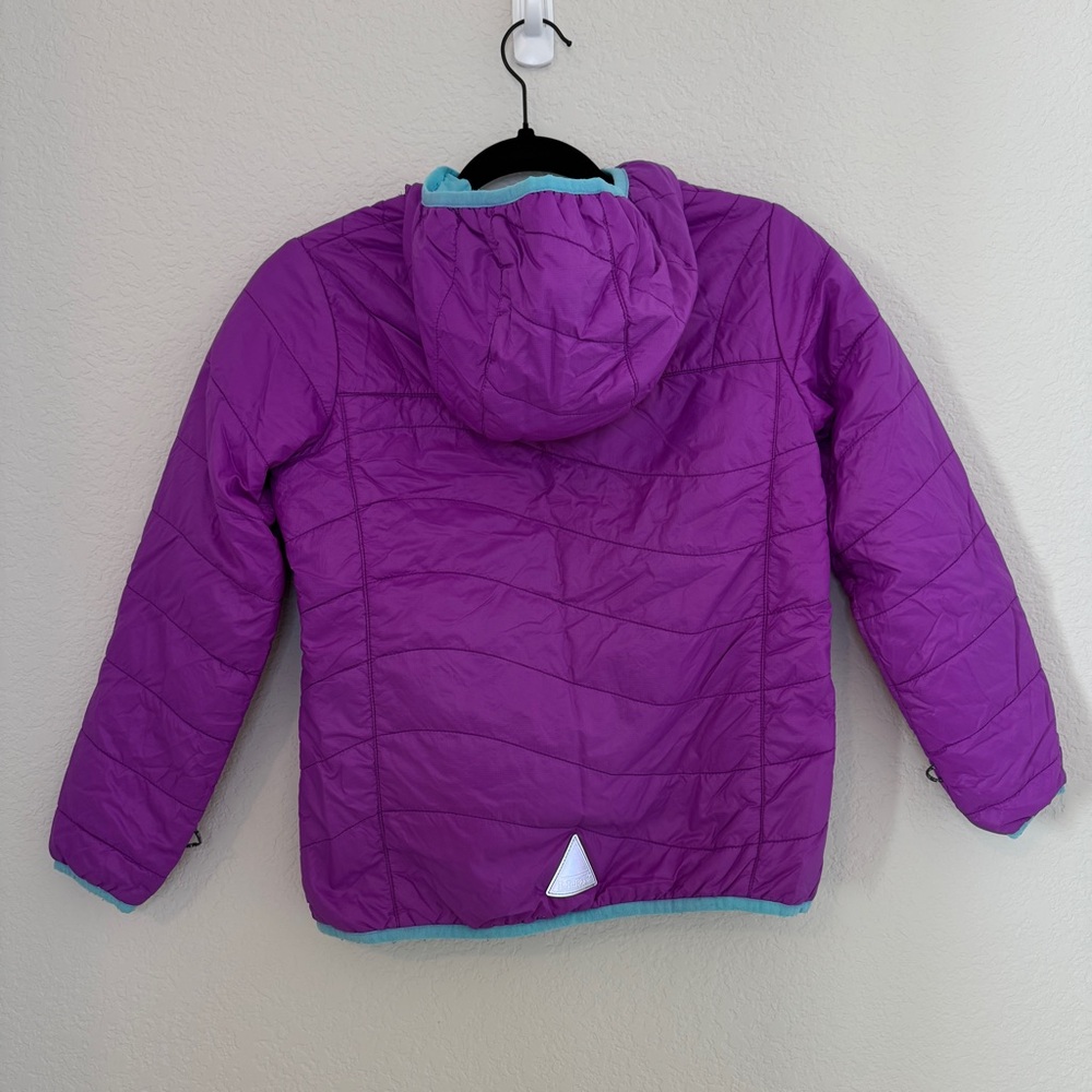 LL Bean Kids Girls Hooded Puffer Jacket Size M 10 12 Lightweight - Picture 3 of 15
